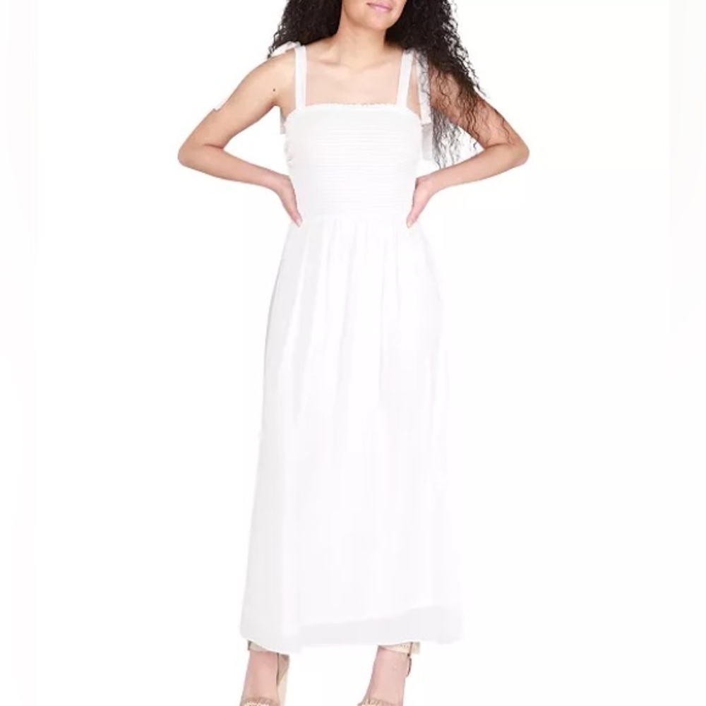 NWT Black Tape Women's Tied-Strap Smocked Maxi Dress